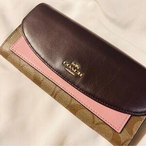 COACH Slim Envelope Walletin Colorblock SIGNATURE CANVAS